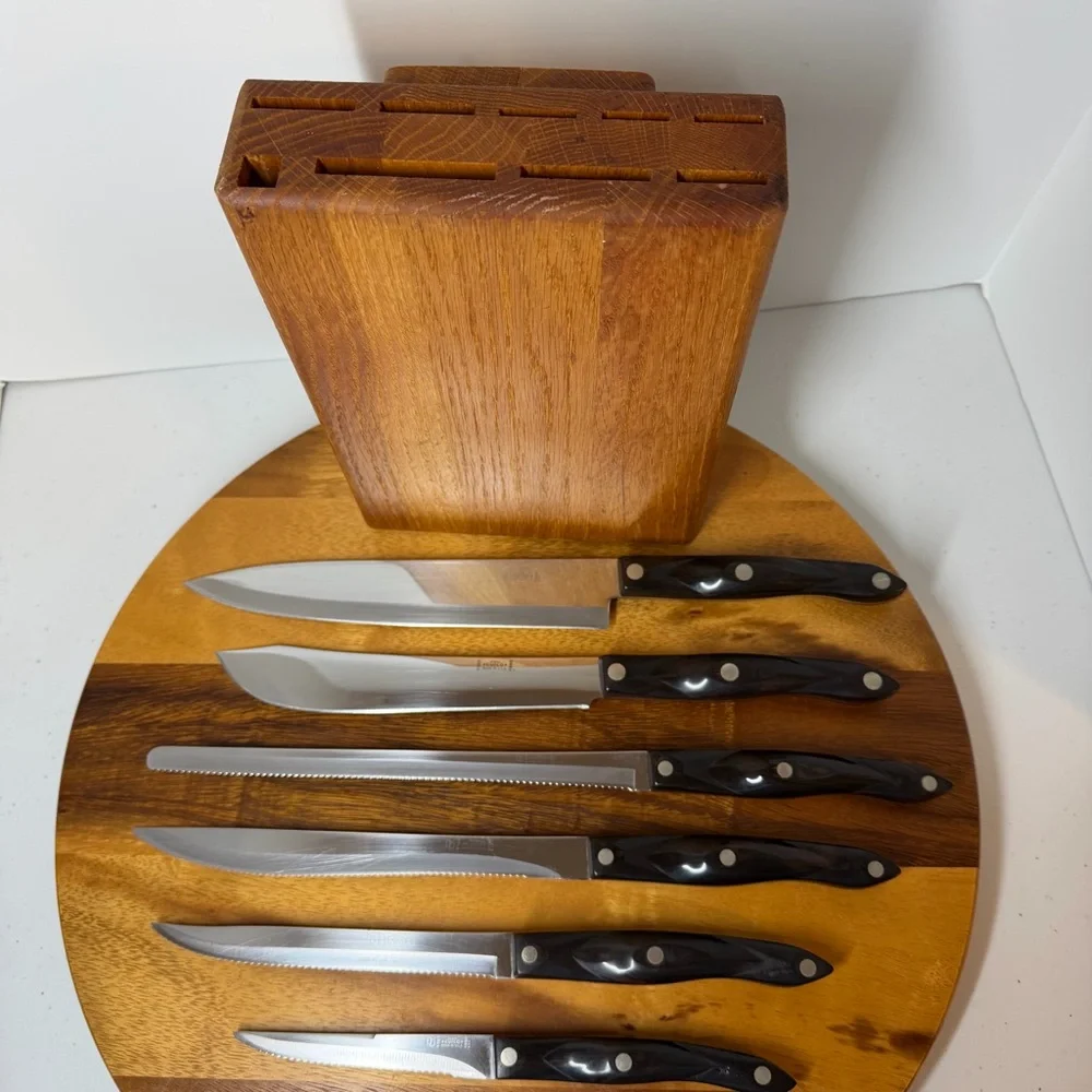 Cutco Knife set from 1989-90, 1721 1722 1723 1724 1725 & 1729 plus Island Block - Picture 4 of 17